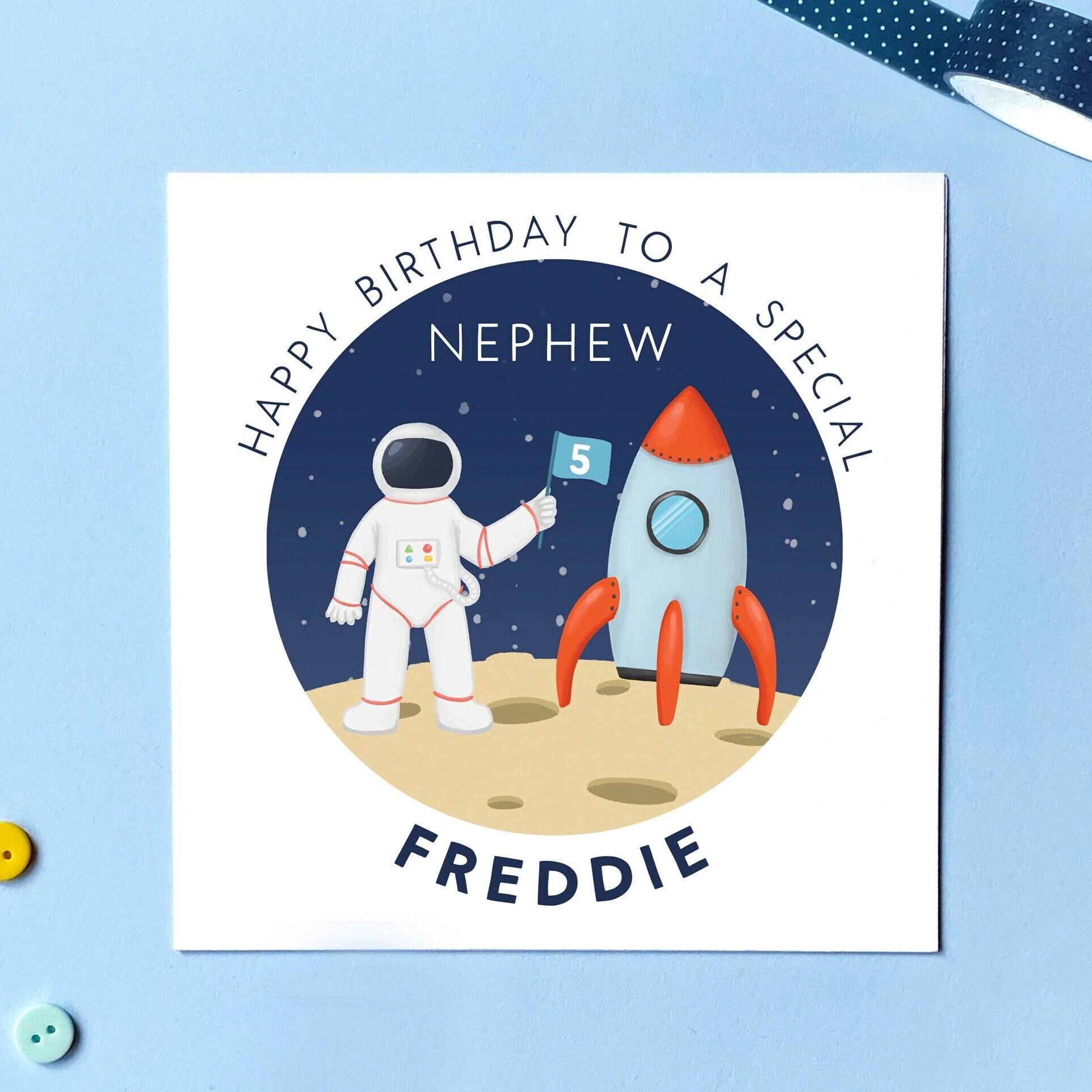 Tarjeta De Felicitación De Cumpleaños Con Texto En Inglés "Happy Birthday Great Grandson, Rocket And Stars" (texto En Inglés
