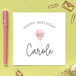 Carte d'anniversaire personnalisée | 60 ans aujourd'hui, anniversaire marquant, joyeux 60e anniversaire, pour elle, ami, maman, tante, épouse, partenaire, sœur