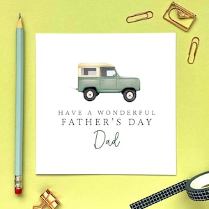 Carte de fête des pères classique en voiture 4x4 pour papa, papa, papa, papa, grand-père, arrière-grand-père, grand-père, grand-père, grand-père, grand-père, grand-père, père