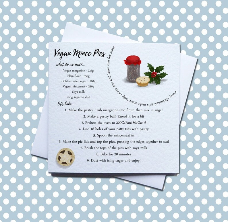 Vegan Mince Pies Recipe Christmas Card Merry Christmas image 0