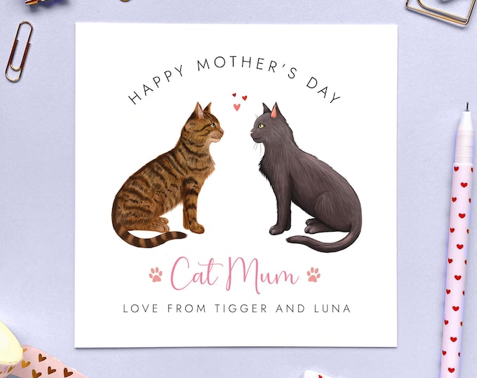 Mother's Day Card for Cat Mum - Happy Mother's Day From the Cat - Funny ...