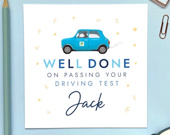 Personalised Car Just Passed Card for Him | New Driver, Congratulations, Driving Test, Son, Grandson, Nephew, Brother, Teenager, Well Done