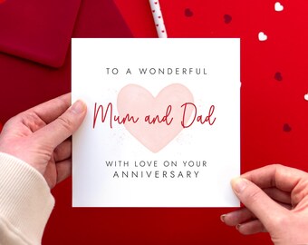 Anniversary Card for Mum and Dad | Parents, Mom and Dad, Mam & Dad, Wedding Anniversary, Congratulations | Any Year - 10th 20th 30th 40th