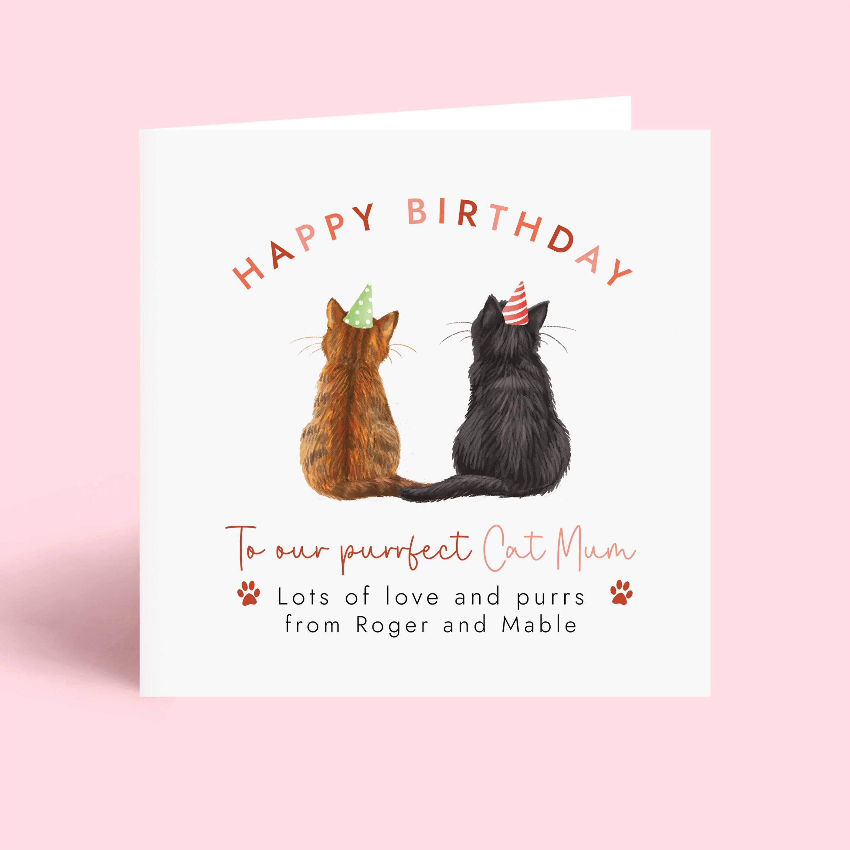 Personalised Cats Birthday Card for Cat Mum | From the Cats Birthday ...