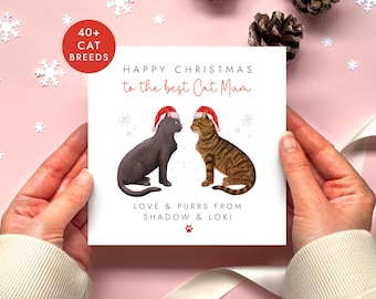 Personalised Cats Christmas Card for Cat Mum | From the Cats Xmas Card