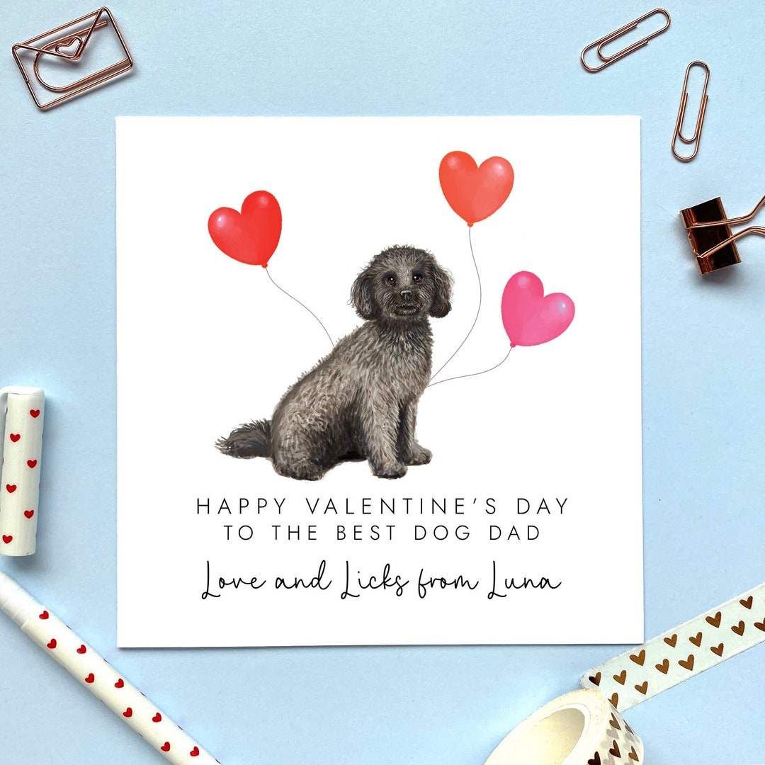 Personalised From the Dog Valentine's Day Card Black Cockapoo for ...