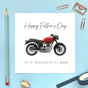Klassische Motorrad-Vatertagskarte für Papa, Opa, Opa, Opa, Opa, Grampy, Bampa, Vintage, Motor, Fahrrad, Biker, Spezial, Unikat