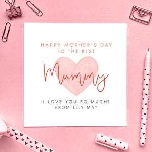 Personalisierte Muttertagskarte für Mama | Mama, Mama, Mam, Mommy, Mama, Oma, Oma, Nan | Von Baby, Sohn, Tochter, Namen, Kinder
