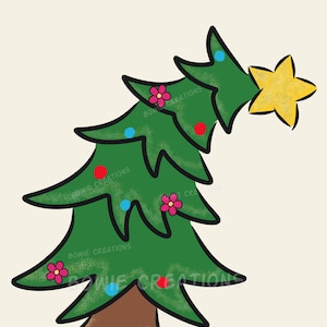 Trendy Christmas Tree design png digital file instant download