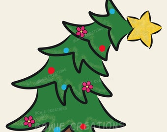Trendy Christmas Tree design png digital file instant download