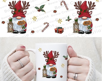 Christmas Gonk Mug wrap png, Christmas Gnome Mug, Christmas Gonk png file for sublimation