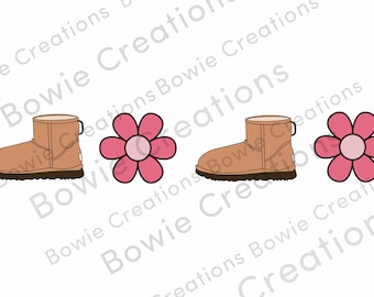 Cosy boots png clipart, girly sheepskin boots design digital download for sublimation