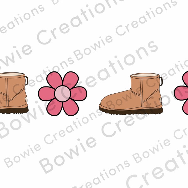 Cosy boots png clipart, girly sheepskin boots design digital download for sublimation