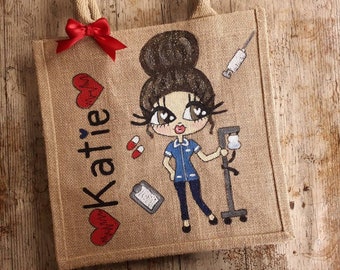 Personalised Nurse Jute Bag - Etsy UK