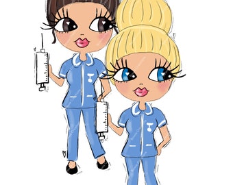 Nurse Clipart, Nurse Character Png File for Sublimation