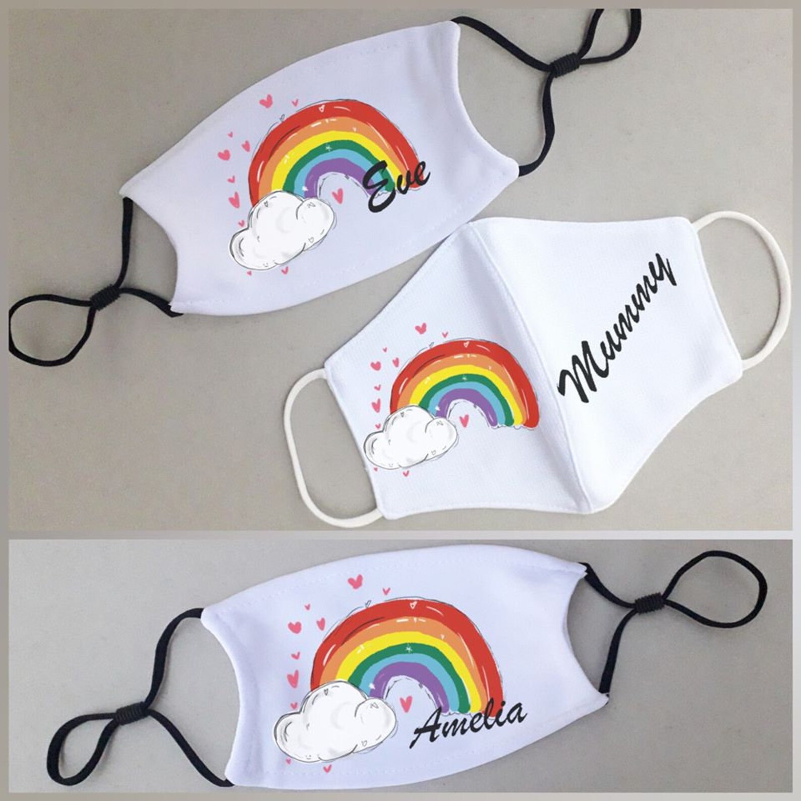 Personalised Face Mask in the UK Rainbow Face Mask Face Mask Etsy