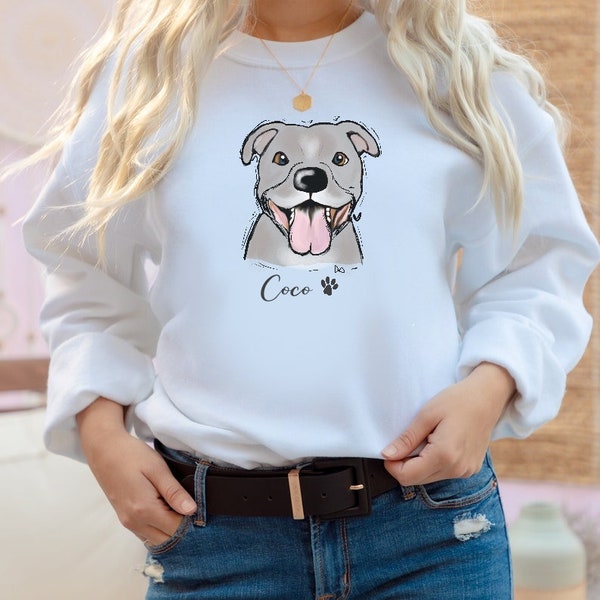 Dog Face Sweatshirt, Personalised Dog Jumper, Personalised Pet Gift, Personalised Dog Sweater, Christmas Gift