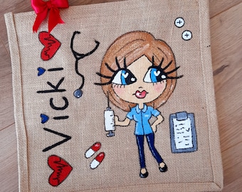 Personalised Nurse Jute Bag