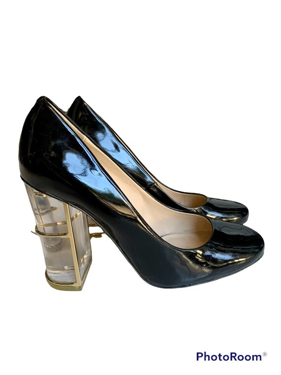 Transparante hak Zara pumps in lakleer - Etsy België