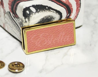 Edge Strip Handbag Lock Leather Covered Lock Rivet Snap High-end