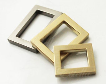 Square Ring Set: 16K Gold & Gunmetal Zinc Purse Hardware