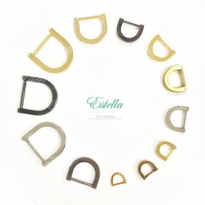 4pcs 10mm 15mm 20mm 25mm Straight Edge D-Ring Purse Dring Handbag fabricando suministros de alta gama