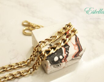 Luxury Brass Handbag Chain Strap: 7.6mm Wide, Gold Finish