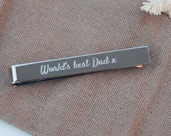 Engraved Tie Clip • Actual Handwriting • Signatures • Handwritten Note