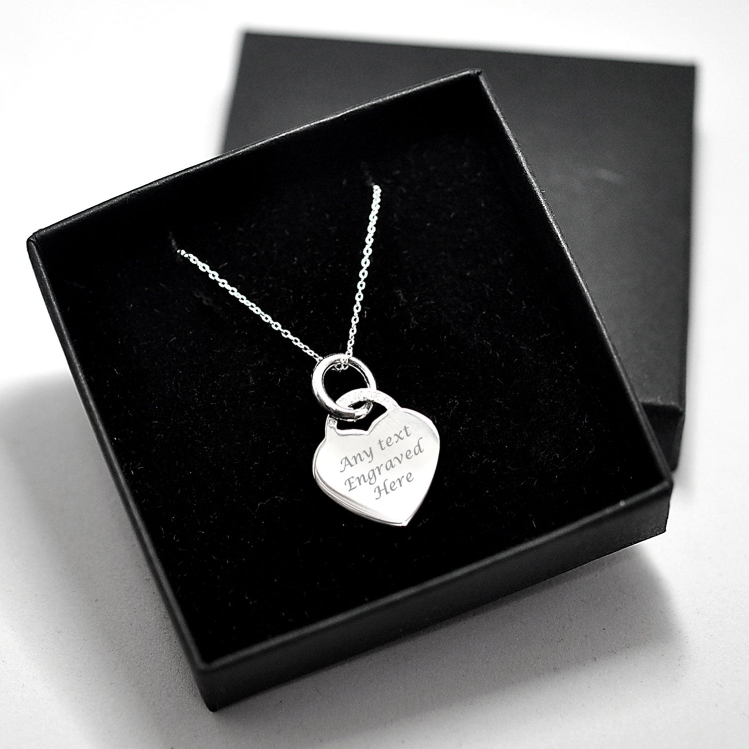 Personalised Engraved Sterling Silver 925 Heart Pendant - Etsy UK