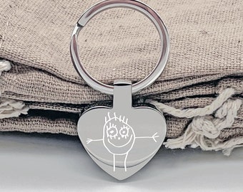 Personalised Heart Keyring.  Engraved with your photo, artwork logo.