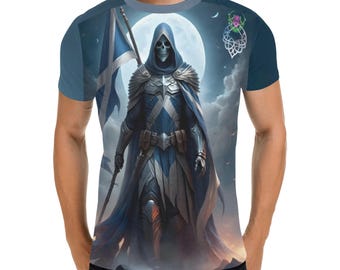 Gothic All Over Print T-shirt Scotland Football World Cup 2026 - Saltire Skeleton