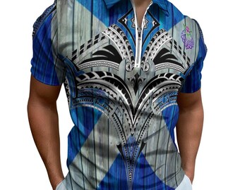 Short sleeve Polynesian Scotland Saltire Polo Shirt