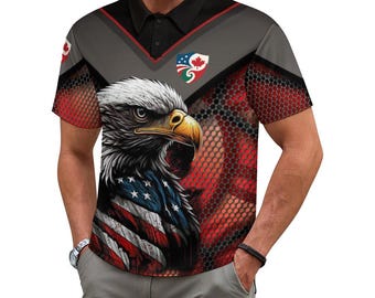 Men's 2026 World Cup Polo Shirt, Stars and Stripes Eagle Design