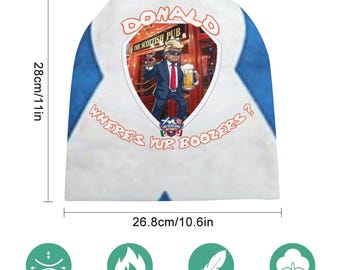 Full print Pullover Beanie Cap - Scotland Football World Cup 2026 - Donald Where's Yur Boozers