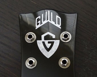 Guild G Shield logo MOP Guitar Headstock Logo Vinyl Sticker Decal  MOP or Aged Pearl Perfect for Restoration and DIY Project