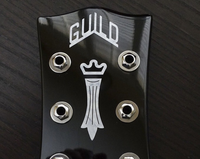 Guild Chesterfield Logo Guitar Headstock Logo Vinyl Sticker Decal MOP