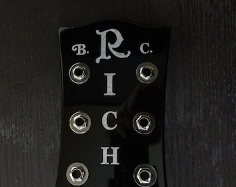 Vintage B.C. Rich NJ Series full Headstock Logo MOP Vinyl Sticker Decal Perfect for Restoration and Customization