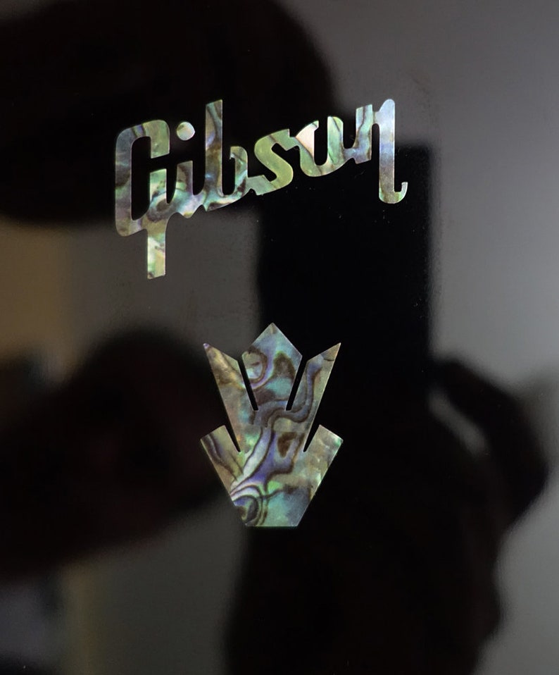 Gibson Headstock Logo Crown Vinyl Decal Inlay set in MOP Etsy