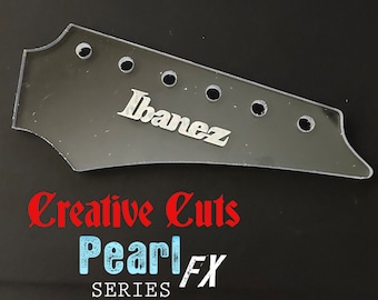 Ibanez logo pearl fx vinyl decal inlay for electric guitar headstock project