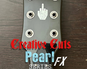 Middle Finger to the corporate Guitar Vinyl Decal MOP Headstock inlay set for DIY or Restoration projects