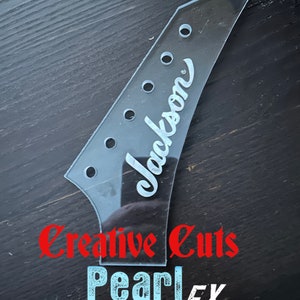 Jackson logo pearl fx vinyl decal inlay for electric guitar headstock project