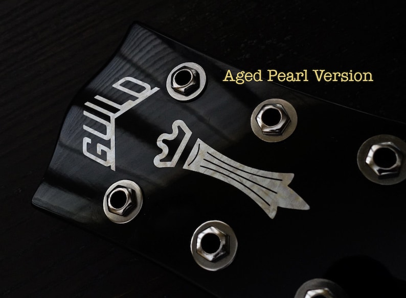 Guild Chesterfield Logo Guitar Headstock Logo Vinyl Sticker Decal MOP