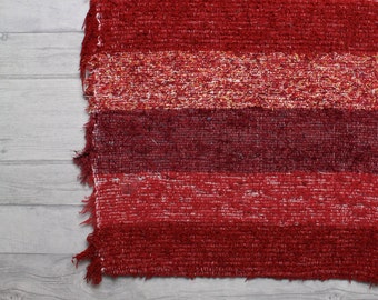 Red Rug. 120x160 cm (4' x 5'3) Red Area Rugs, Kid rugs,Rag rug, Kitchen rug, Washable cotton rug, Eco friendly