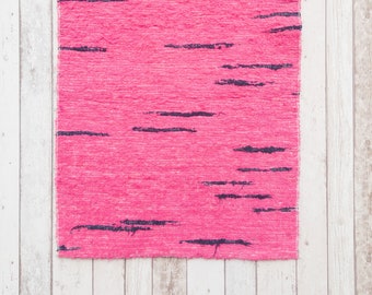 Pink Rug, 60x120 (2' x 4') Bathroom rug, Kids room decor, doormat, Nursery rug, Area rug. Teen room decor,tapis, Washable cotton rug,