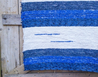 Blue Rug, 170x240 cm, office Area rug, Bedroom rug, Kids bedroom decor, Area rug,  Rugs, Cotton rug, Teppich, large rug