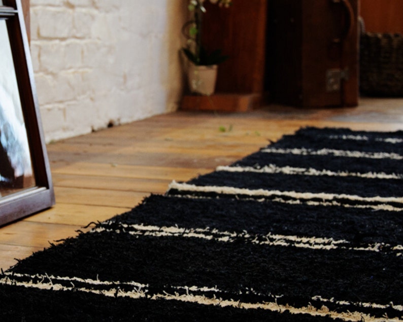 Black and White Rugs Beni ourain rug Modern rug Pattern Etsy