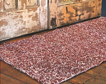 Red Rug, 60x120cm. (2' x 4') Doormat, Rag rug, Bedside rug, Bathroom mat, Kid rugs, Area rug Washable cotton rug, Eco friendly