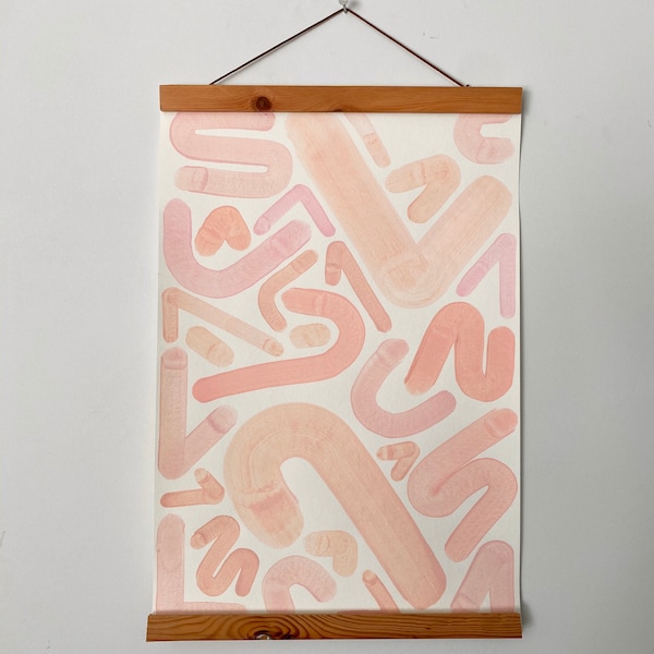 Crush Pink Squiggle Painting