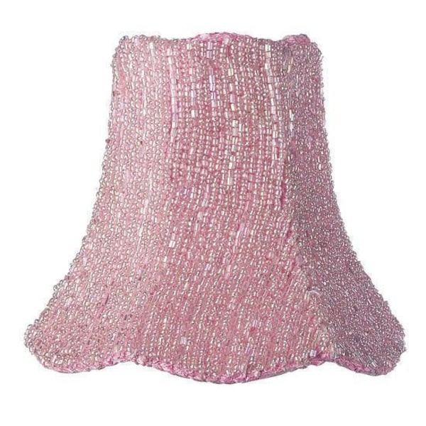 Chandelier Shade -Glass Bead on Fabric - Pink