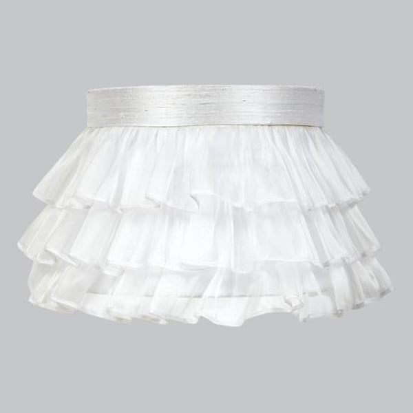 Large Shade - Ruffled Sheer Skirt - White